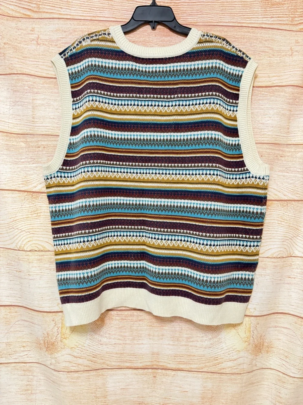 Goodfellow & Co Men's‎ Fair Isle Striped V-Neck Sweater Vest, XXL